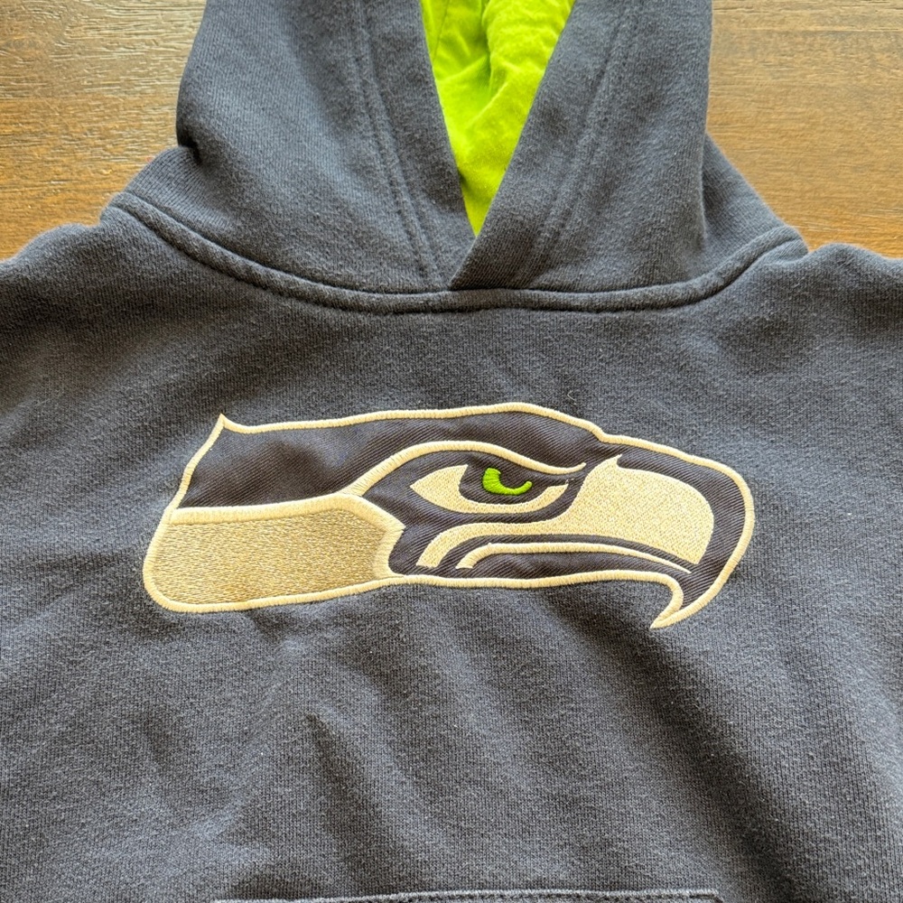 Seahawks Kids Hoodie in Gray and Neon Green